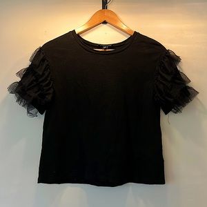 Tulle sleeve tshirt